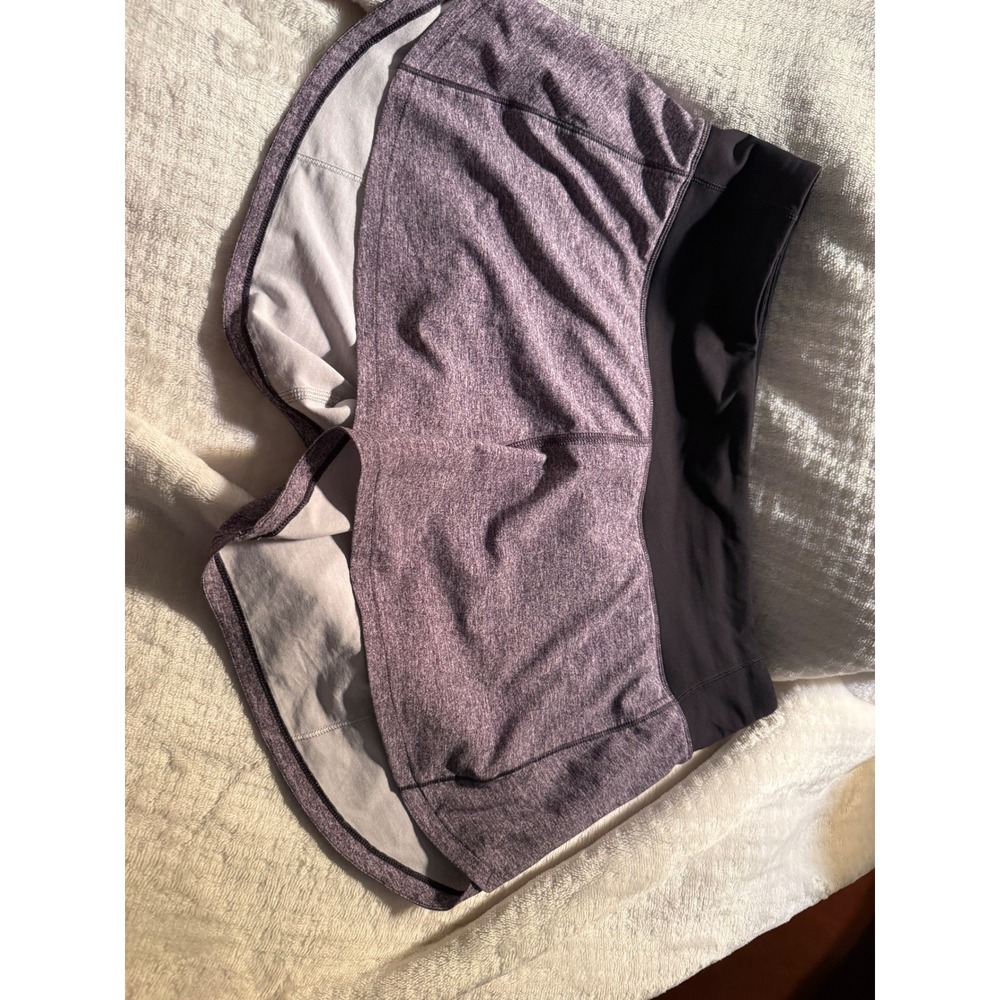 Lululemon Speed Up Low-Rise Lined Running Shorts Heathered Black Size 6